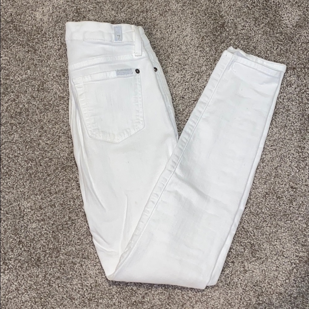 7 for all mankind white skinny jeans